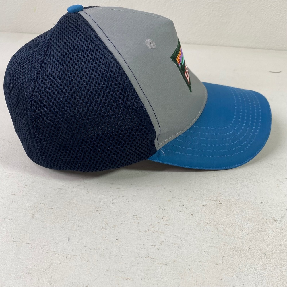 LL Bean Trucker Hat Mesh Snapback Grey Blue Mountain Patch Logo Cap OSFA 503594 - Picture 5 of 9